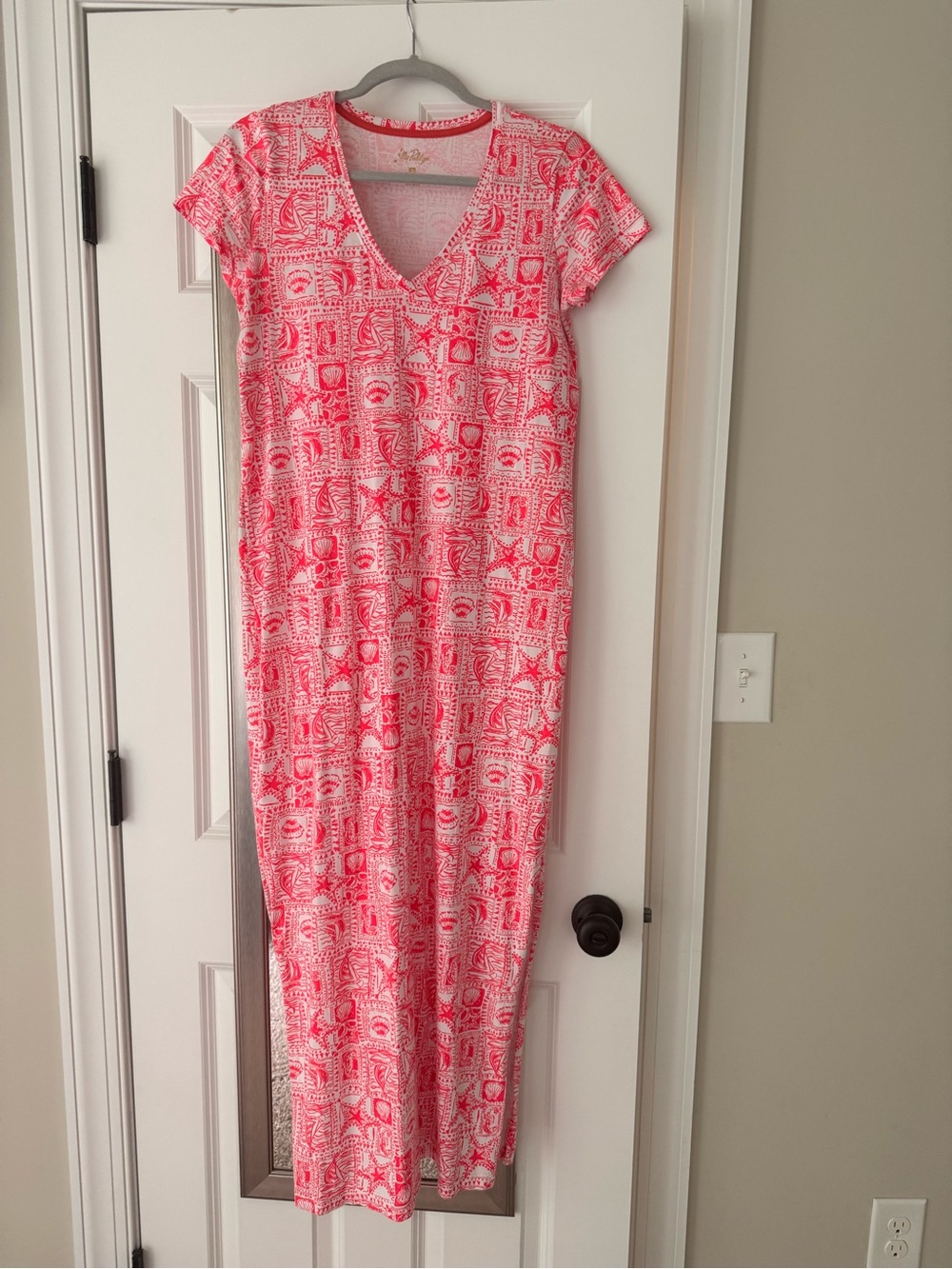Lilly Pulitzer Pink and White Printed Maxi Dress